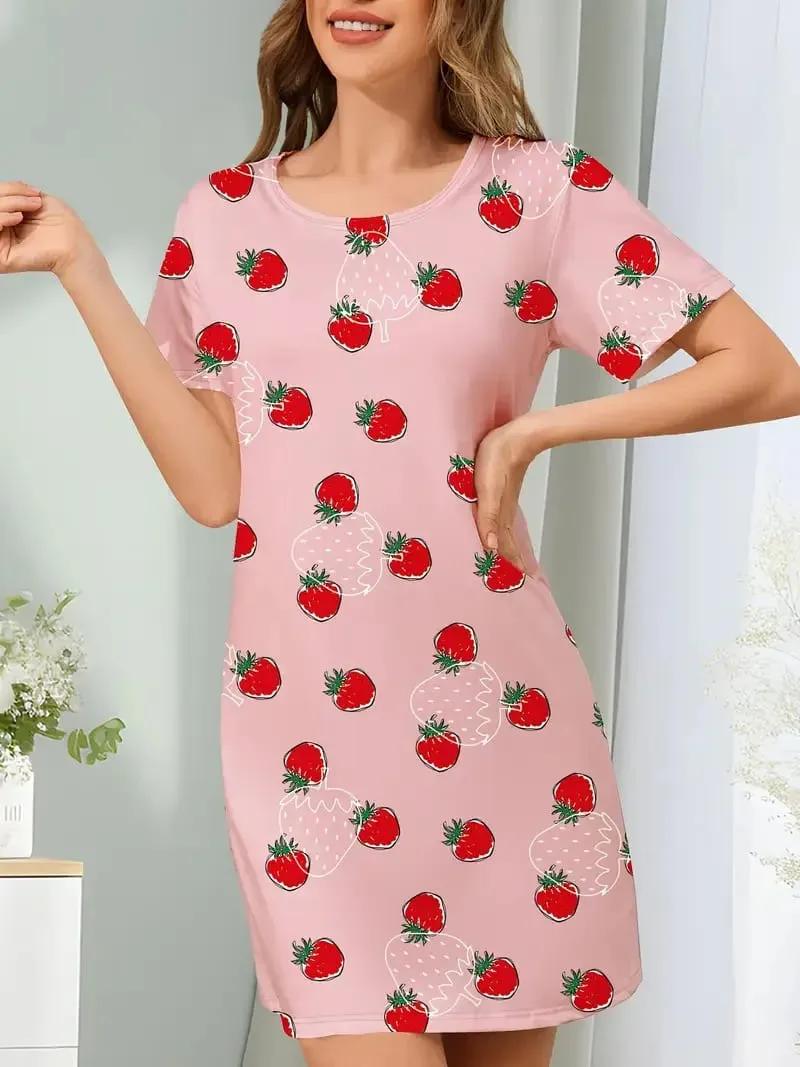 Women's Summer Casual Fruit Pattern Printed Short-Sleeved Dress — image 5