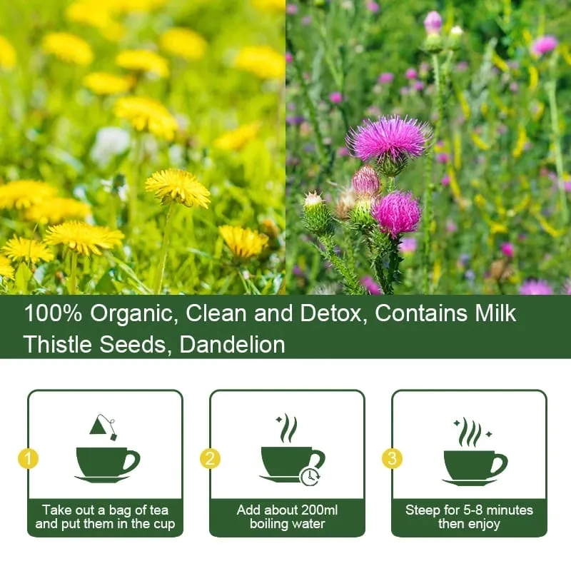 Mulittea 100% Natural Liver Cleansing Detox Drink 6 IN 1 Herbal Formula Support Liver Function Health and Healthy Skin Whitening — image 6