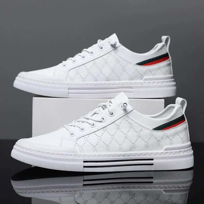 Men's Casual Sport Sneakers - Breathable Upper Durable PVC Sole Lace-Up Low-Top Design for All-Season Comfort - Versatile for