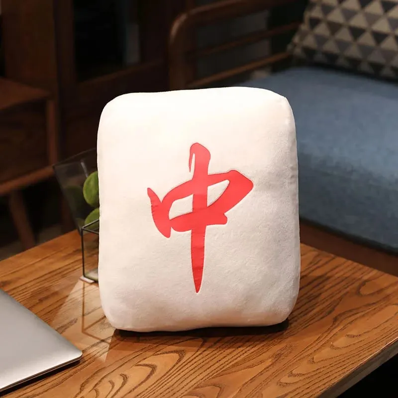 Creative Mahjong Pillow Cushion Chinese Plush Toy Car Chair Backrest Dice Funny Nap Sofa Home Decor Gift Accompanying Decoration — image 25