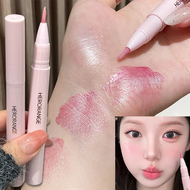 Peachy Pink Brightening Aegyo Sal Pencil Sparkling Highlighter Lying Silkworm Pen Fine Glitter Pearlescent Natural Eye Makeup — image 1
