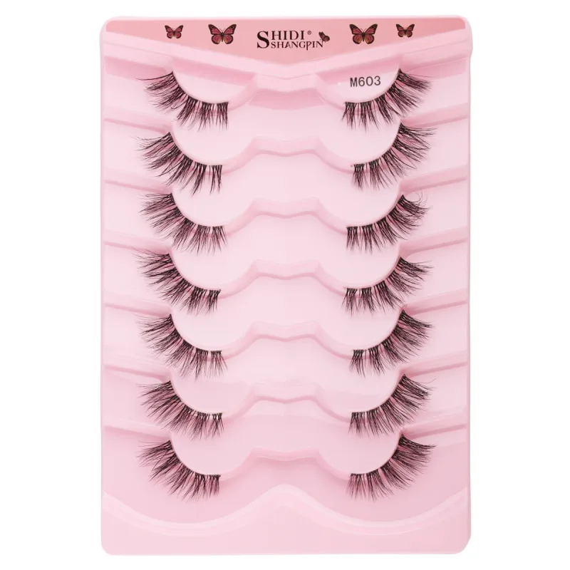 Poloviční řasy Přírodní načechrané umělé řasy Cat Eye Lash 3D Umělé norkové řasy Soft Winged Eyelash Extension Makeup Tool — image 10