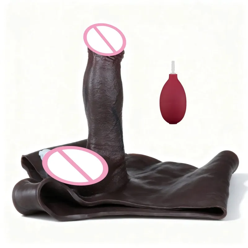 Black Nude Strapon Big Realistic Ejaculation Dildo Silicone Squirting Panties With Simulated Solid Penis Sex Toy For Women — image 44