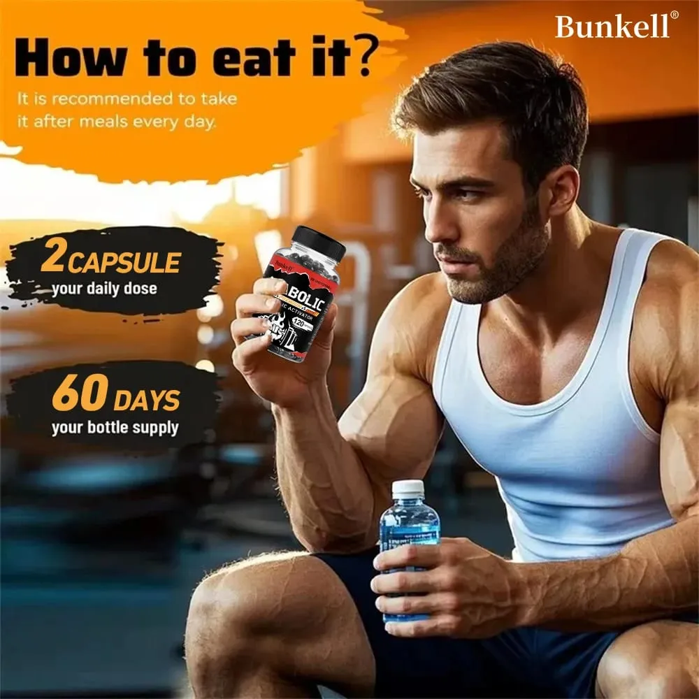 Muscle Builder Capsules - Helps Increase Strength Endurance Protein Synthesis Promotes Faster Muscle Growth Abs Energy