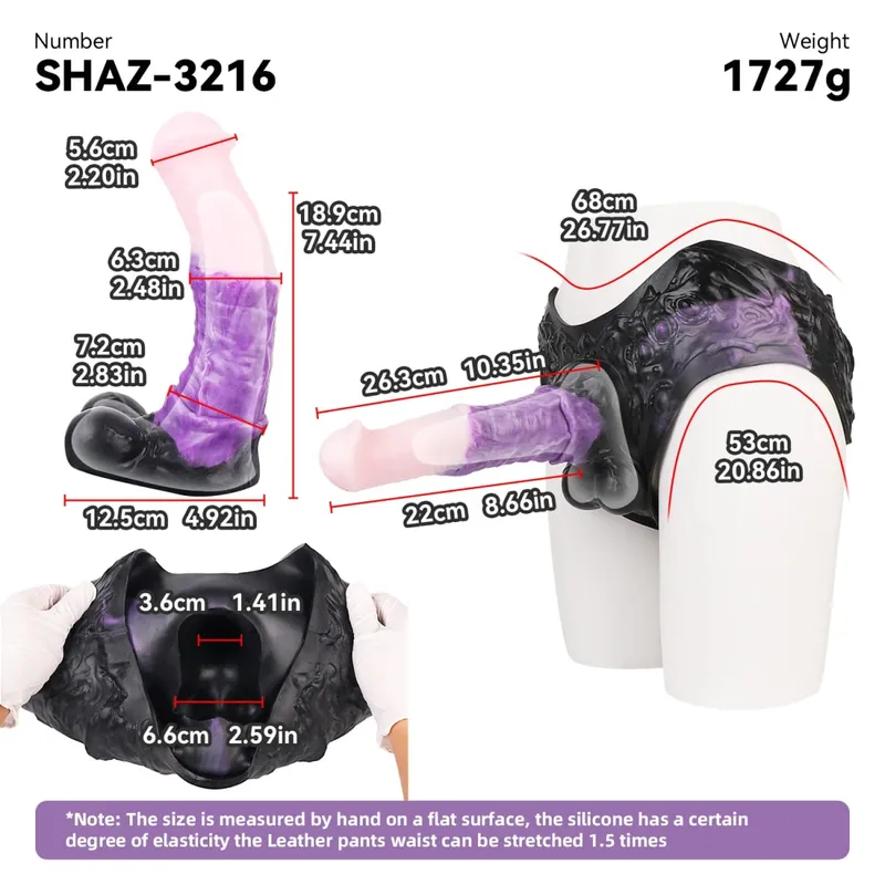 Strap On Long Horse Dildo Sheath Silicone Harness Dildo Panties Wearable Penis Sleeve Adult Sex Toy for Men Reusable Condom — image 2