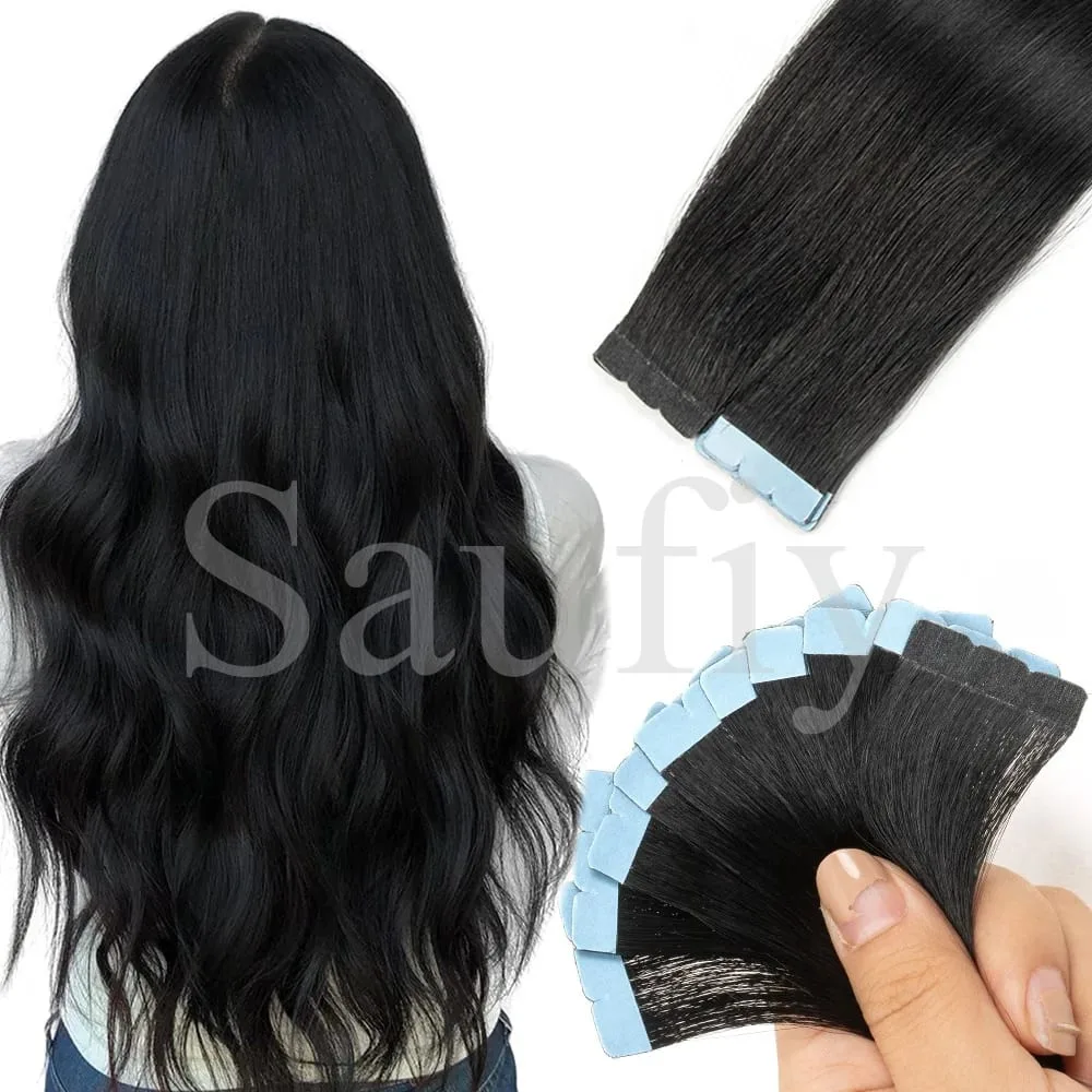 12-20inches Balayge Blonde Mini Tape in Human Hair Extensions Double Side Invisible Seamless Tape Ins Hair 10pcs/Pack Natural Straight Black Blonde Balayge Brown Mini Tape In Hair Extensions — image 7
