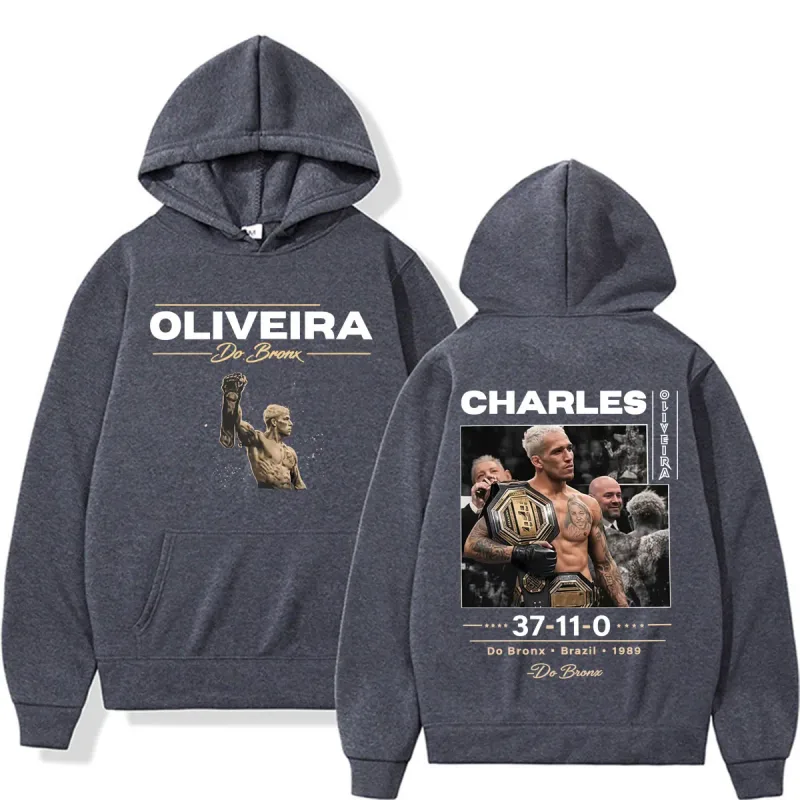 Do Bronx Brazil Charles Oliveira Graphic Sweatshirts Men Women Fashion Harajuku High Street Hoodies Cozy Fleece Oversized Hoodie