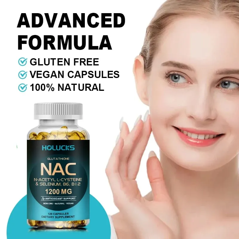 NAC Capsules 1200mg - Support Skin Health Cellular Energy Antioxidant Detox Enhance Immunity Improve Digestion