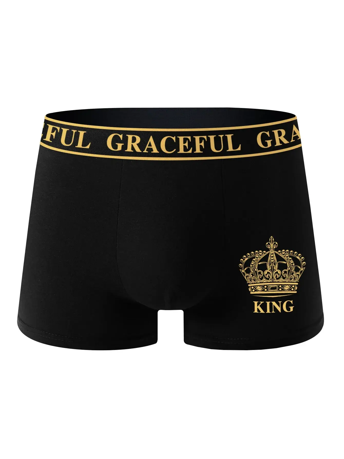 4-Pack Men's Underwear Comfortable Breathable Soft Boxer Shorts Black Gold High-End Sporty Casual Men's Briefs Underwear
