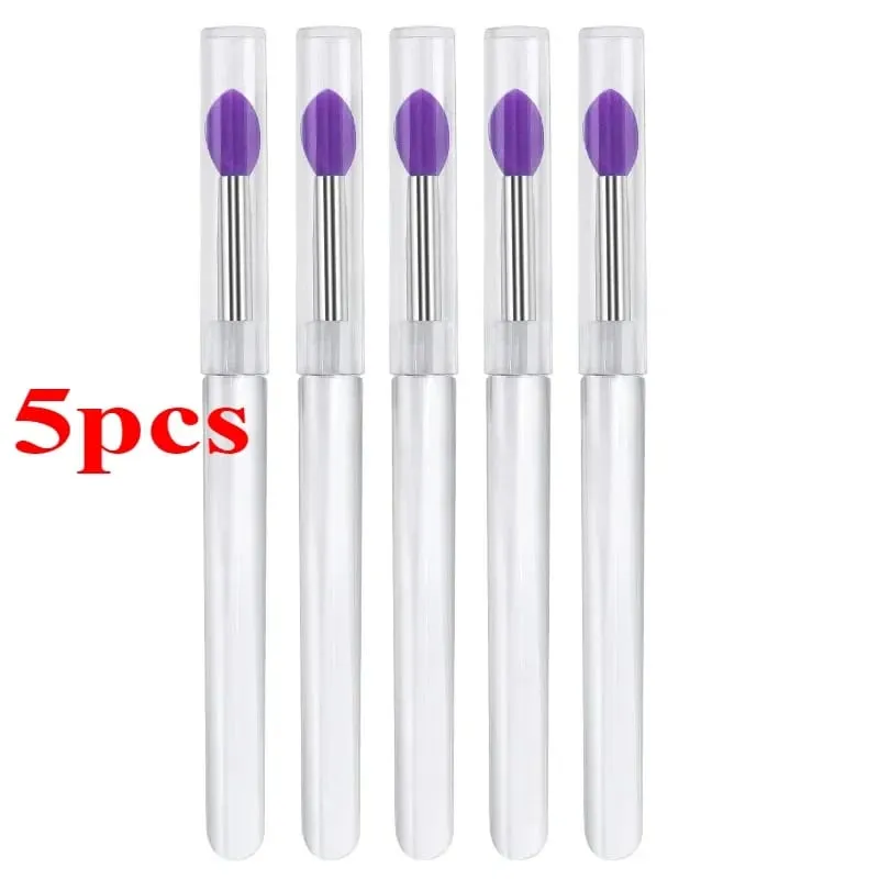 3/5/10Pcs Soft Silicone Lipstick Brush Lip Stick Applicator Portable Clear Handle Clean Microbrush Lipgloss Beauty Tool