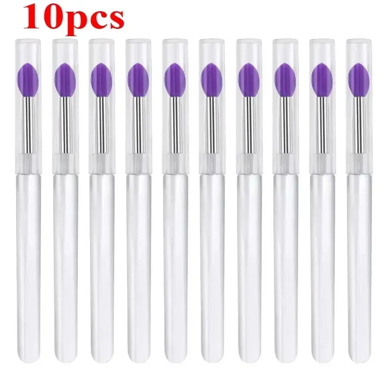 3/5/10PCS Portable Silicone Lip Brush With Cover Soft Multifunctional Lip Balm Applicator Lipstick Lipgloss Makeup Brushes