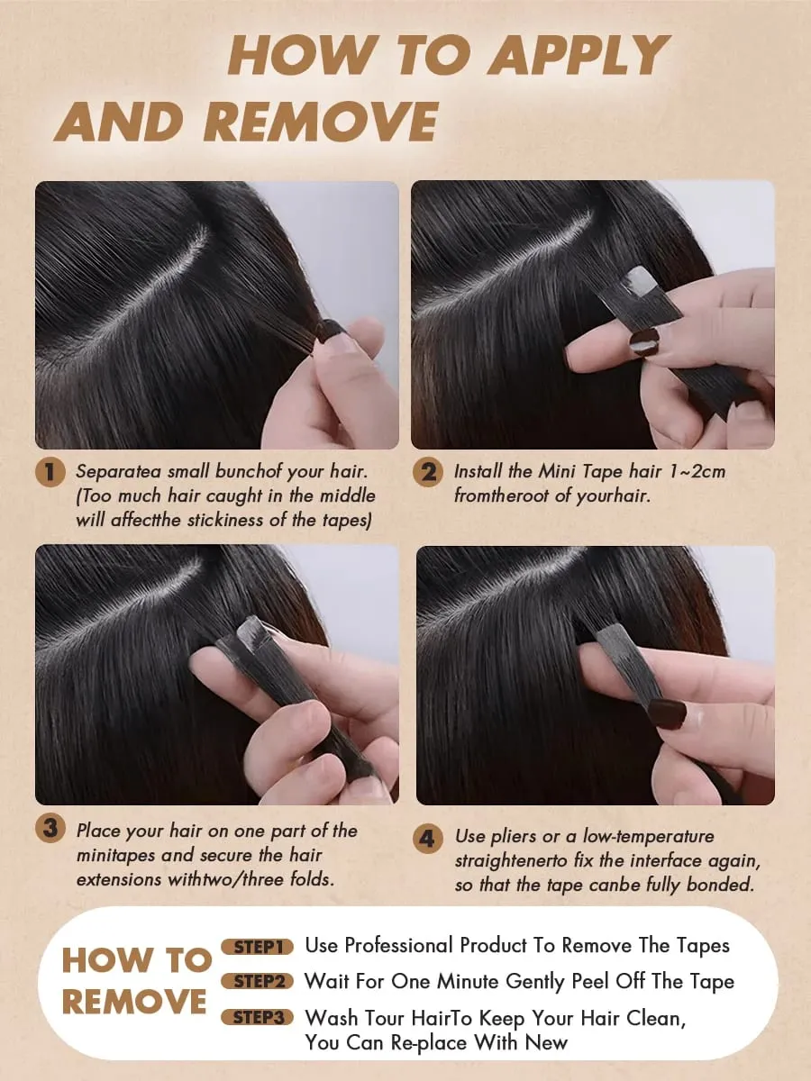 Mini Tape In Hair Extensions 12-20 Inches 10pcs/20pcs Invisible Human Hair Natural Tape In Hair Extention 60 Platinum Blonde