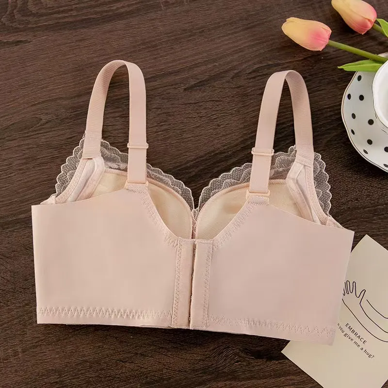 Sexy Lace Thickened Push-Up Bra for Small Breasts Anti-Sagging Adjustable Comfortable Wire-Free Lingerie