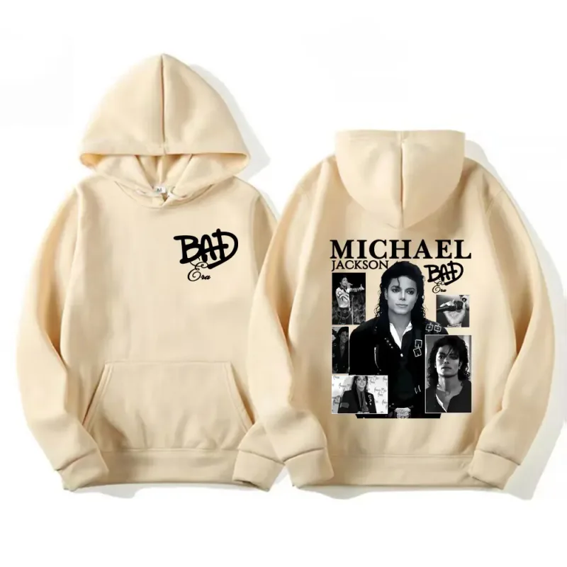King of Pop Michael Jackson Bad Era Album Graphic Hoodies Men Women Vintage Hot Sale Hoodie Oversized Fleece Comfort Sweatshirts