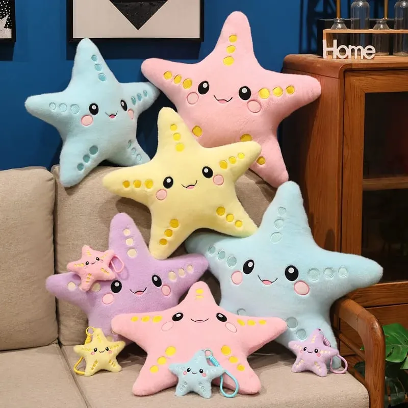 12/43cm Starfish Star Plush Pillow Stuffed Smiling Ocean Animal Colorful Cushion Sofa Chair Decor Present — image 2