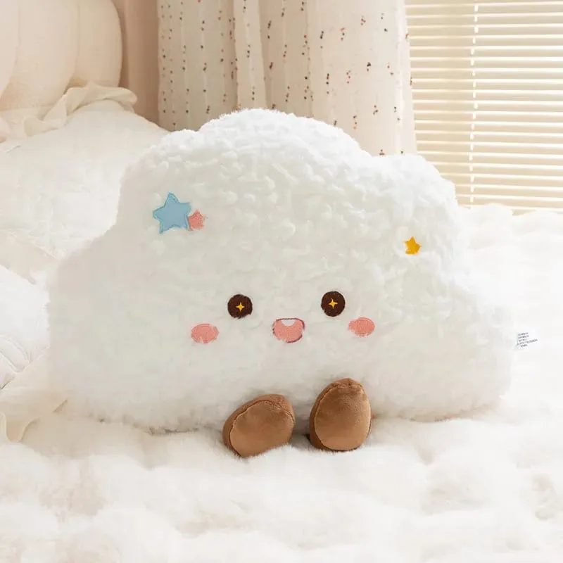 Weather Series Moon Plush Pillow Soft Fluffy Star Decor Sofa Back Cushion Cute Plush Toy Gift For Women Home Bedroom Decoration