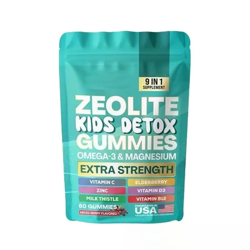 Zeolite Gummies 9-in-1 with Omega-3 Magnesium Elderberry Vitamin C Milk Thistle Vitamin D3 Zinc B12 (60 Gummies)