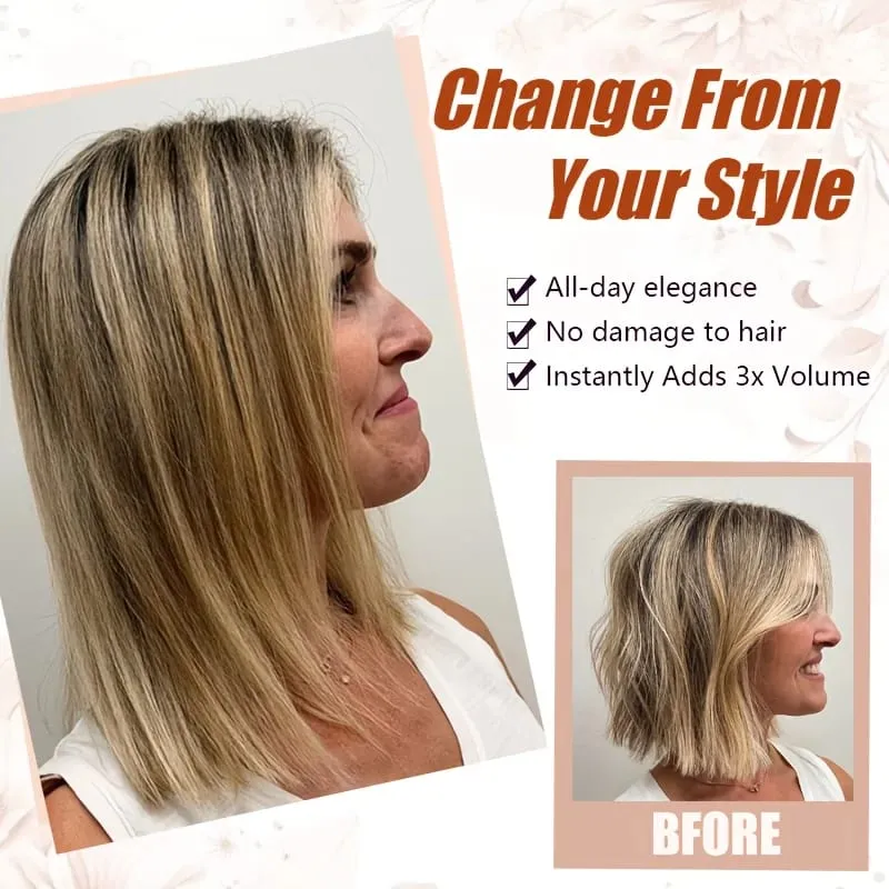 Straight Bob Clip In Hair Extensions Synthetic Highlight Clip On Hairpieces Thin Straight For Women Short Bob Daily Hairstyle — image 5
