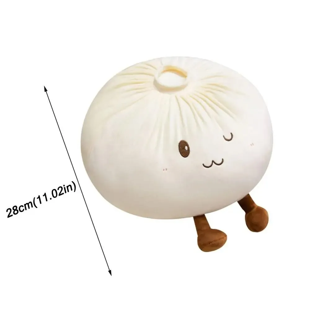 Super Soft Plush Material Steamed Bun Plush Pillow Fluffy Comfortable PP Cotton Filled Food Shaped Hug Pillow Stress Relief