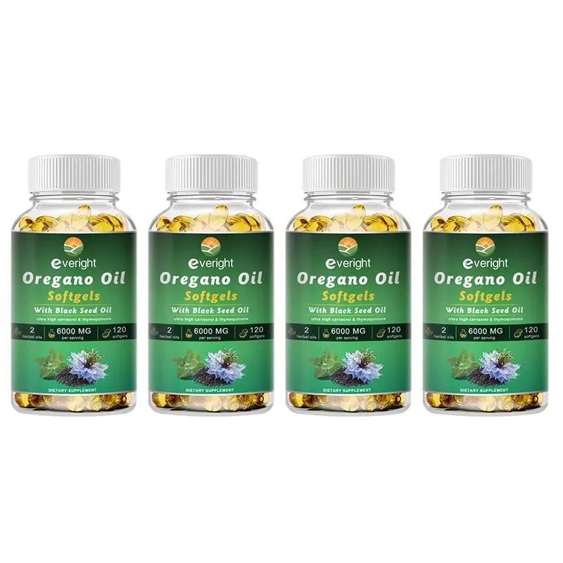 Organic Oregano Oil with Black Seed Oil – Antioxidant Digestive Support Intestinal Flora Balance & Immune System Health