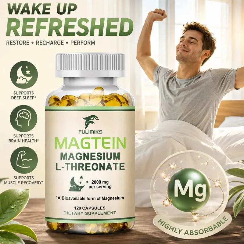 Magnesium L-Threonate Supplement with Magtein Supports Short & Long-Term Memory Cognitive Health Focus Bone & Joint Health