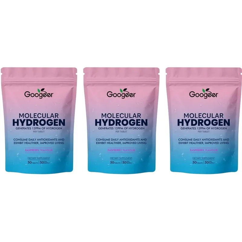 Molecular Hydrogen Water Tablets 12 PPM with Magnesium Raspberry Flavor Daily Wellness and Antioxidant Support 30 Tablets