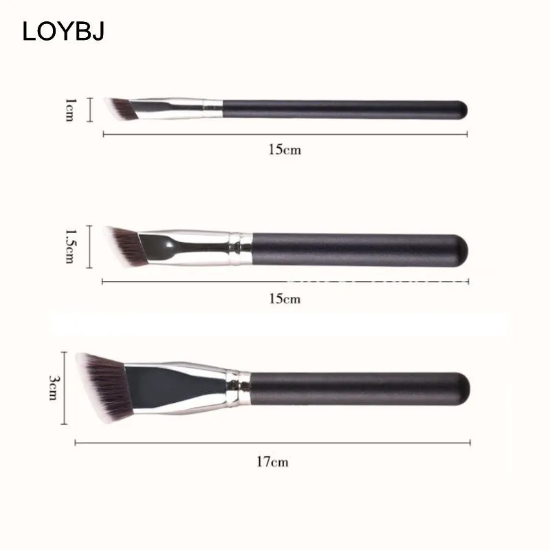 3pcs Angled Foundation Makeup Brush Set Professional Makeup Brushes for Liquid Foundation Cream BB Concealer Women Beauty Tools