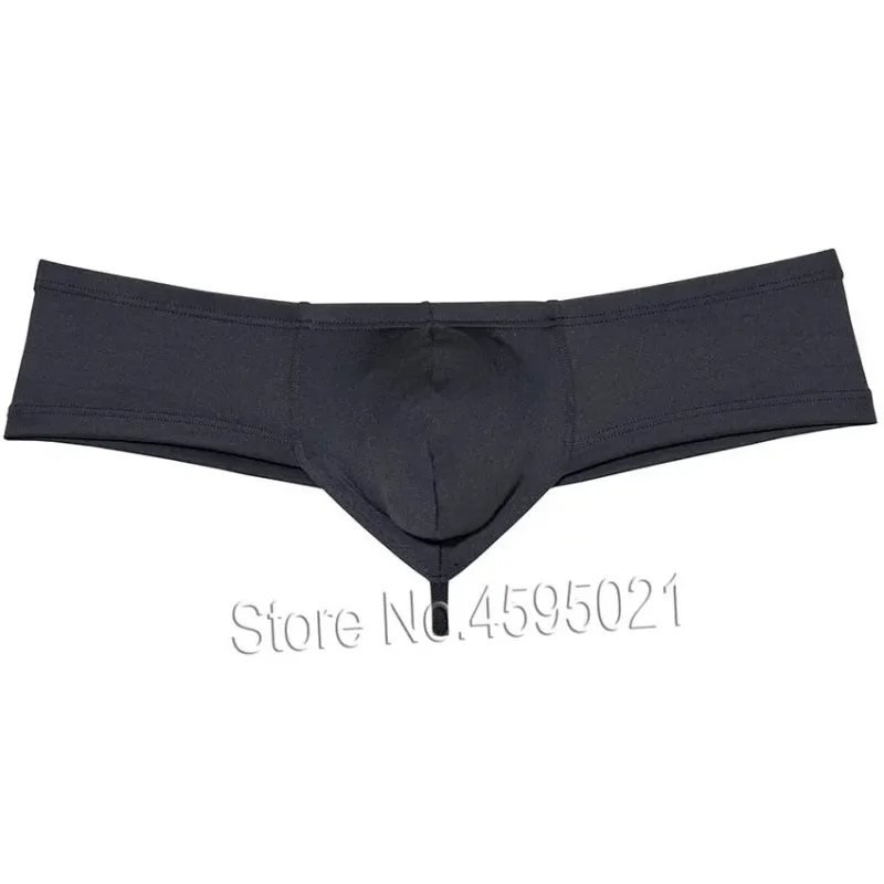 Men's Sexy Low Rise Mini Briefs Panties Solid String Crotch Brazilian Bikini Underwear Solid Enhance Pouch Boxer Briefs for Men
