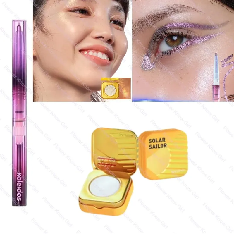 Kaleidos Chameleon Face Eye Makeup Set Gel Eyeliner Pencil Chameleon Eyeshadow Highlighter Chrome Glitter Diamond Powder