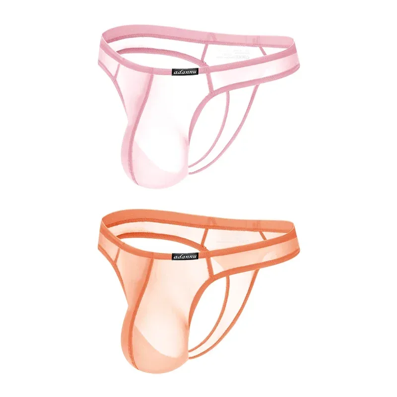 Ultra Thin Sheer Briefs Men Underwear Cooling Knickers Low Rise Bulge Pouch Underpants Soft Mesh Panties Male Thong Pants