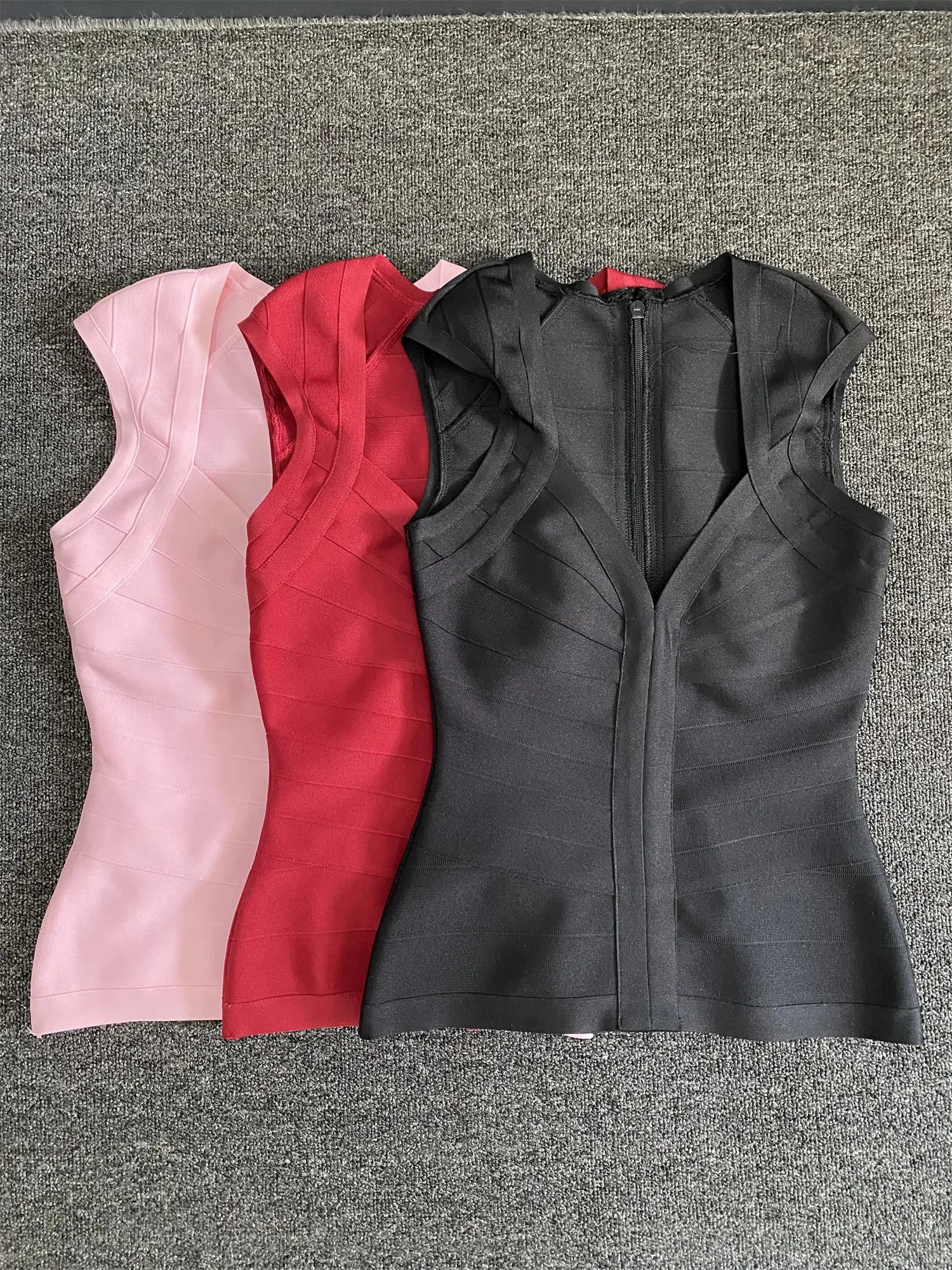 Factory Wholesale 3Colors Solid Stripe Bandage Tops Women Sexy Summer High Street Camisoles Bodycon Tops Evening Cocktail Party — image 2