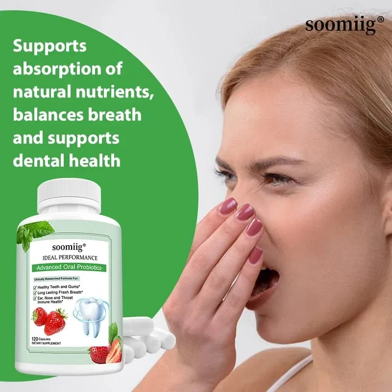 Advanced Oral Probiotics for Teeth Health & Fresh Breath - Chewable Probiotics for Oral Bad Breath 30/60/120 Capsules