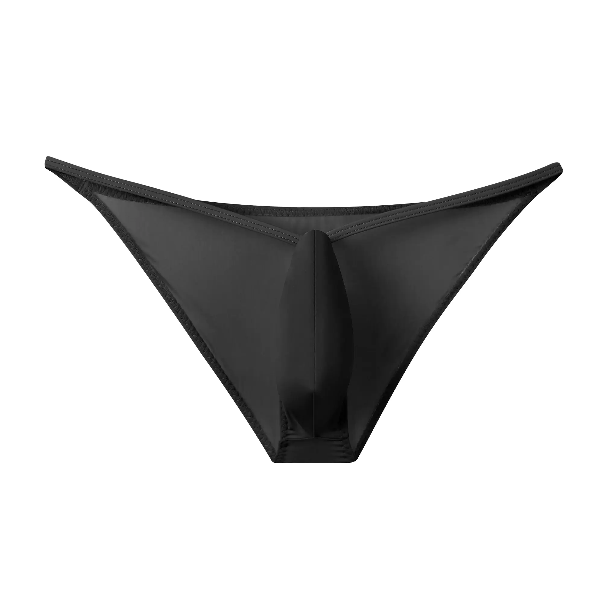 New Novelty Sexy Upturned Men's Briefs Ice Silky Low Rise Thin Belt Underwear Male Stretch Panties Solid Tight Underpants
