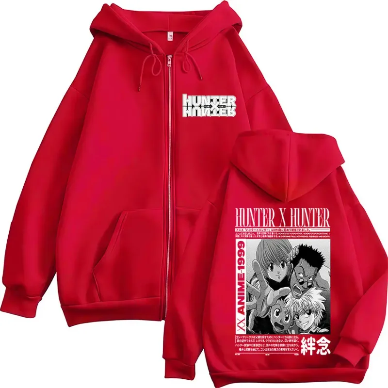 Anime Hunter X Hunter Kurapika Killua Zoldyck GON FREECSS Leorio Zipper Hoodies Men Women Zip Up Hooded Sweatshirts Jackets — image 9