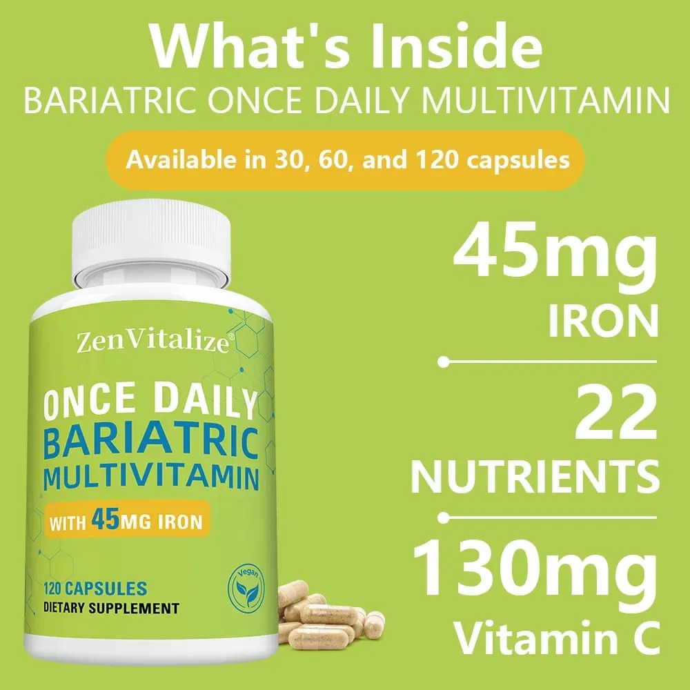 Daily Multivitamin & Minerals Capsules with Iron Immunity Energy Hair Skin & Nail Support Nutrition After Bariatric Surgery — image 3