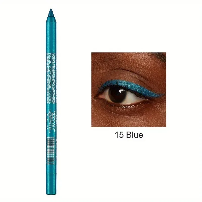 17 Farben Perlglanz-Eyeliner-Stift, bunt, wasserdicht, langlebig, matt, glatt, leicht zu tragen, Lidschatten, Eyeliner-Stift, Augen-Make-up