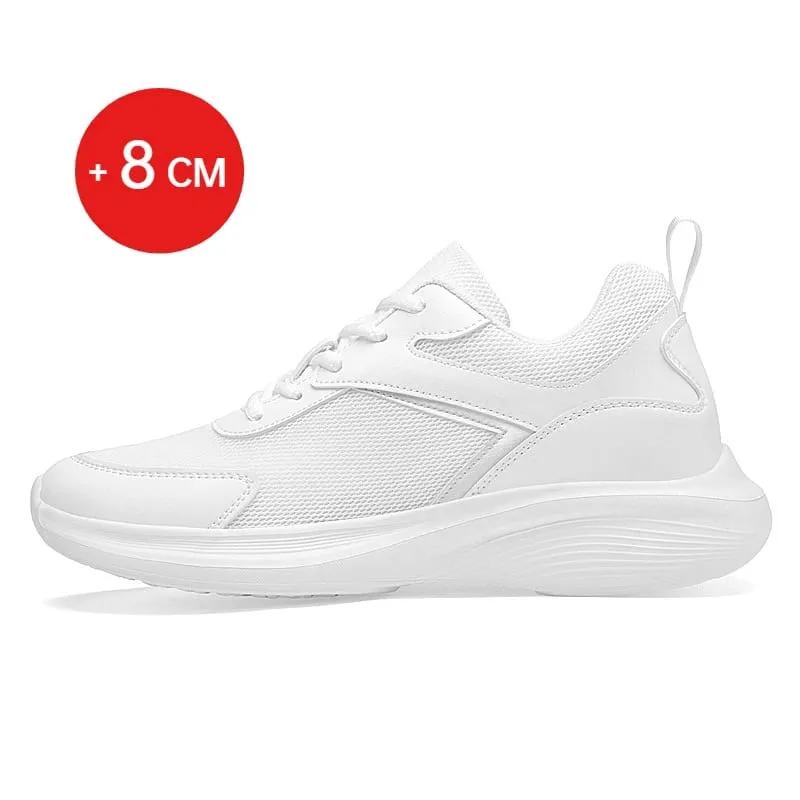 Men Fashion Height Increasing Sneakers Breathable Mesh Height Increase Shoes Microfiber Sole Comfortable Outdoor Walking Shoes