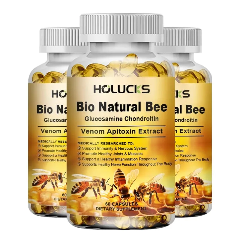 Bio Natural Bee Supplement with Apitoxin & Glucosamine Support Nerve Function Flexibility Alleviate Stiffness Confidence