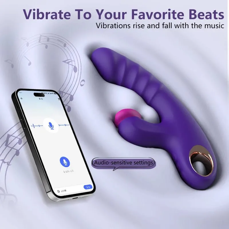 Thrusting Dildo Vibrator Vagina Massager Clitoris Stimulator APP Control 9 Telescopic 9 Flapping Modes 2 in 1 Sex Toys for Women