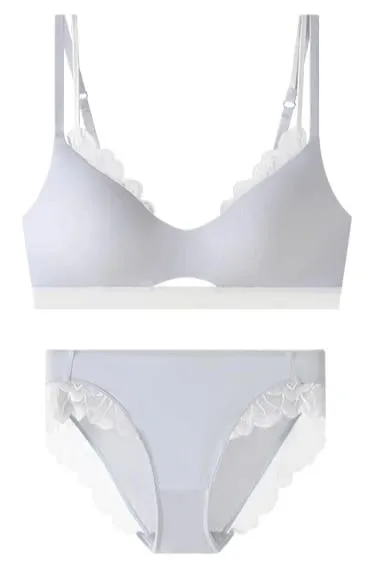 Sexy Push Up Sports Bra & Panties Set Wireless T-shirt Bra for Large Small Bust Plus Size Anti Sagging Seamless Workout Bralette