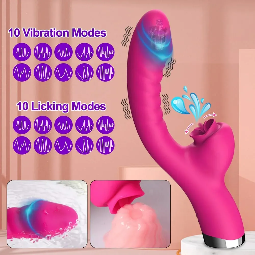 Dildo Vagina Massage Wand G-Spo Licking Clitoral Vibrator Female Sex Toy Clitoris Stimulate Tongue Vibrator Adult Women Sex Toy