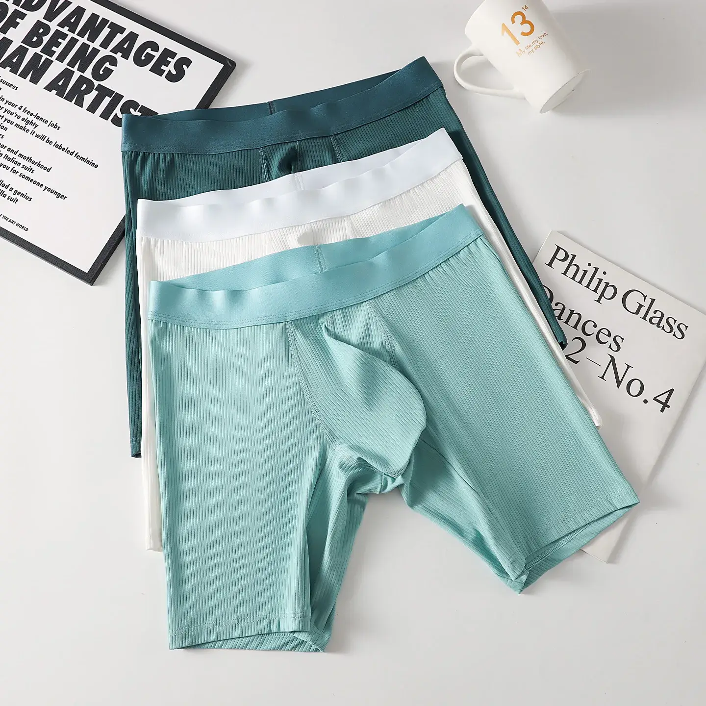 Mens Underwear Boxer Shorts Hombre Soft Nylon Panites Man Breathable U Convex Pouch Extended Underpant Male Trunks Cueca L-XXL