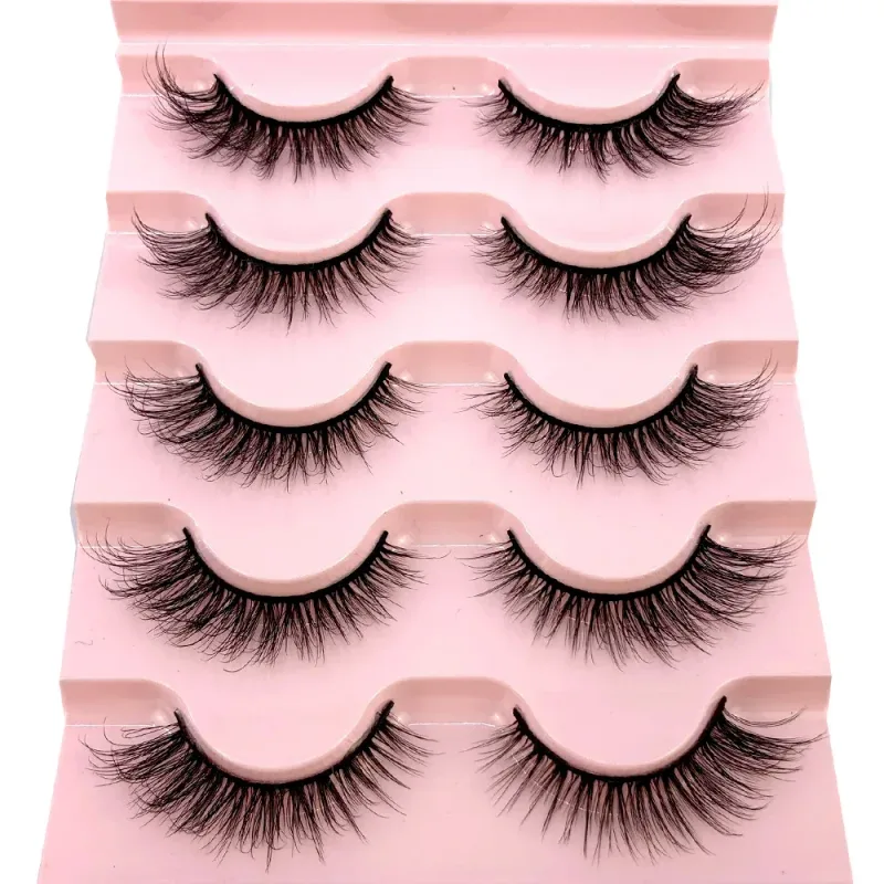 New Cat Eye Lashes 5/7/10 pairs 3D Faux Mink Eyelashes Winged Fluffy Fake Lashes Soft Natural long Full Strip Lash Make