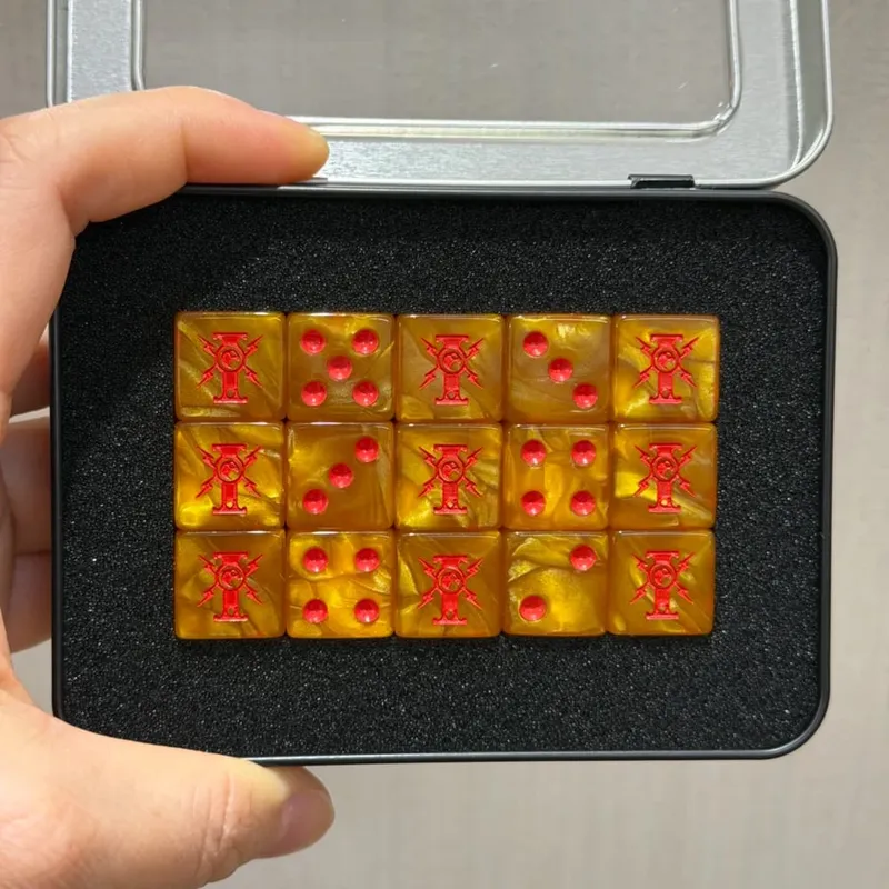 15PCS 16mm/0.63inch D6 Wargaming Dice Set for Tabletop Miniatures Game Damage Tracking Army Faction Themed Dice Tokens