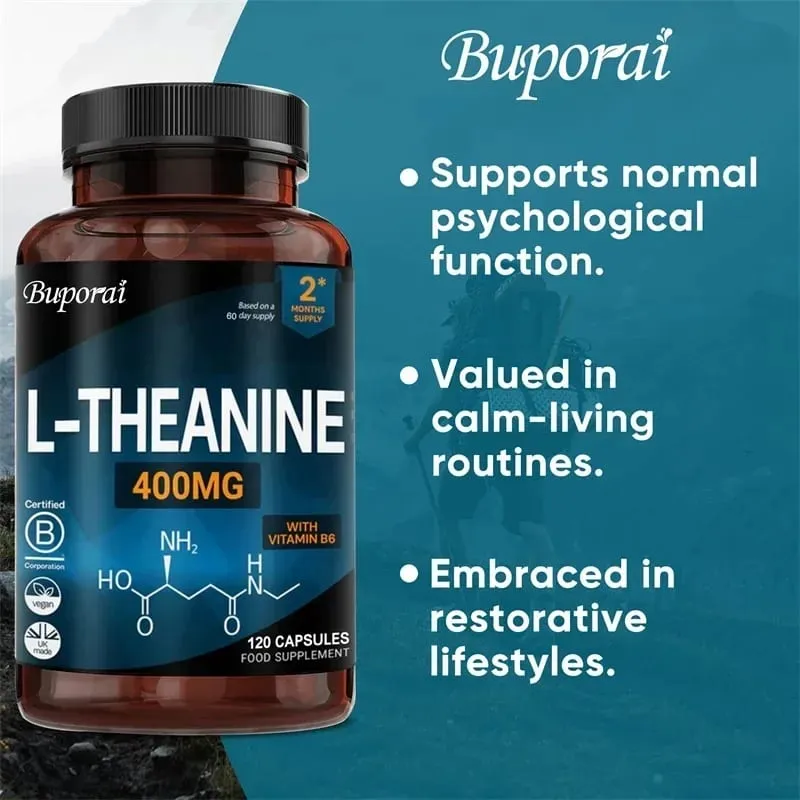 L-Theanine 400MG - Improve Mood and Reduce Anxiety Enhancing Concentration and Cognitive Function