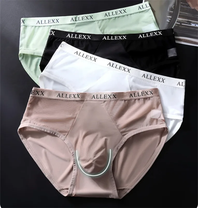 Adults 18 plus size men's underwear Ice silk lingeries for man 3D convex calzoncillos hombre thin cueca summer cuecas masculina — image 2