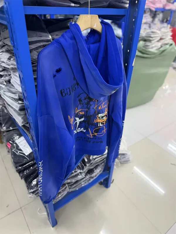 Autumn/Winter PH Vintage Letter Pattern Printed Washed Loose Hoodie Street Casual Cotton Versatile Sports Fashion Sweatshirt