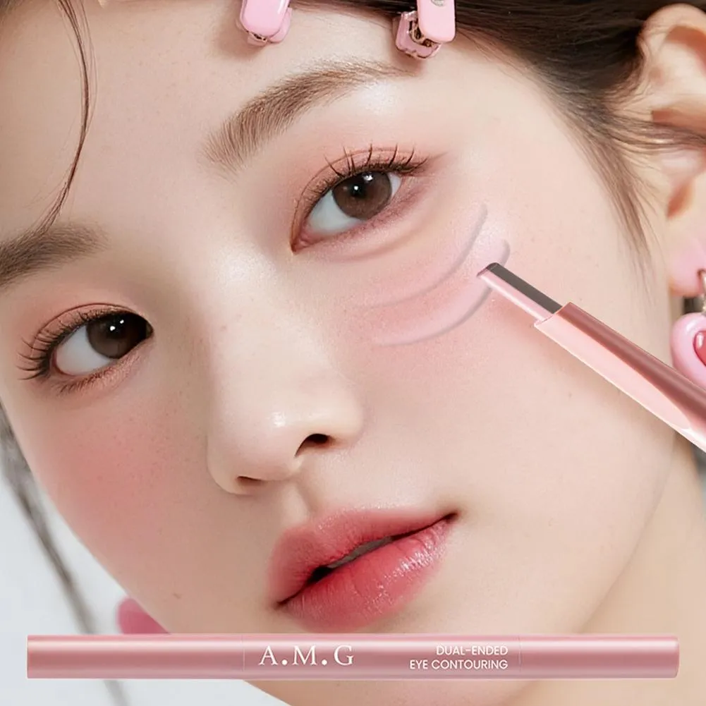 Double-headed Silkworm Eyeliner Pen Creamy Smooth Blendable Lying Silkworm Pencil Under Eye Highlight Contouring Pen With Brush