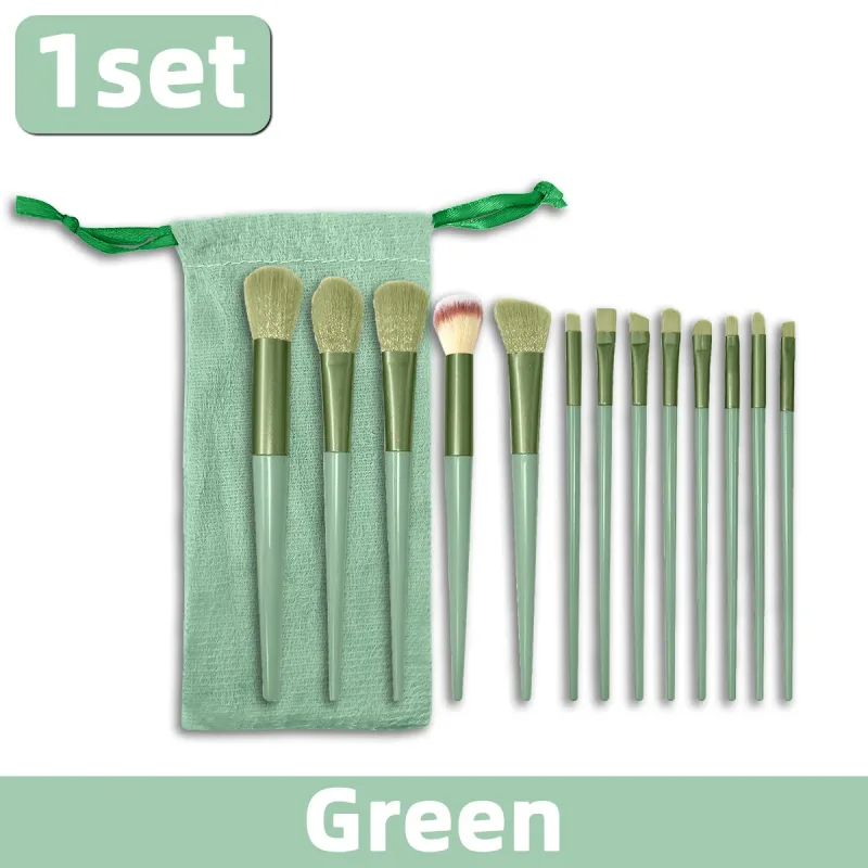 13PCS/set Makeup Brushes Set Soft Synthetic Fiber Cosmetic Brushes For Face Eyes Foundation Blush Eyeshadow With Storage Pouch
