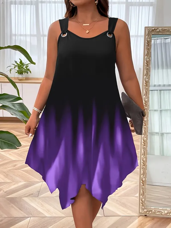 Chic Plus Size Women's Sundress with Stylish Strap Design for Effortless Summer Elegance
